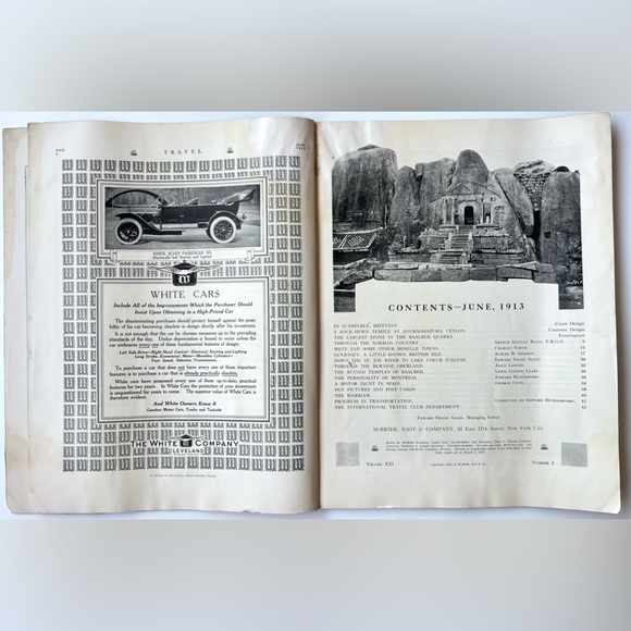 1913 JUNE TRAVEL MAGAZINE - QUIMPERLE, BRITTANY Railroads, Cars, Parks, Ads - Picture 8 of 16